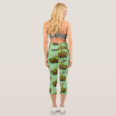 カエルは緑のおもしろいカエルの漫画を支配 カプリレギンス (裏面)