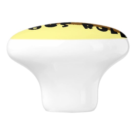 カエルは緑のおもしろいカエルの漫画を支配 セラミックノブ (側面)