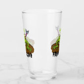 カエルは緑のおもしろいカエルの漫画を支配 タンブラーグラス (左)