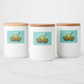 カエルは緑のおもしろいカエルの漫画を支配 フードラベル (ボトル)