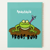 カエルは緑のおもしろいカエルの漫画を支配 プランナー手帳 (裏面)