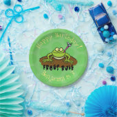 カエルは緑のおもしろいカエルの漫画を支配 ペーパープレート (パーティー)