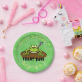 カエルは緑のおもしろいカエルの漫画を支配 ペーパープレート (パーティー)