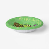 カエルは緑のおもしろいカエルの漫画を支配 ペーパーボウル (傾斜あり)