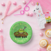 カエルは緑のおもしろいカエルの漫画を支配 ペーパーボウル (パーティー)