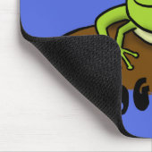 カエルは緑のおもしろいカエルの漫画を支配 マウスパッド (コーナー)