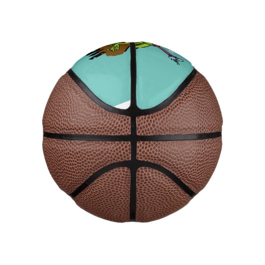 カエルは緑のおもしろいカエルの漫画を支配 ミニバスケットボール (右)