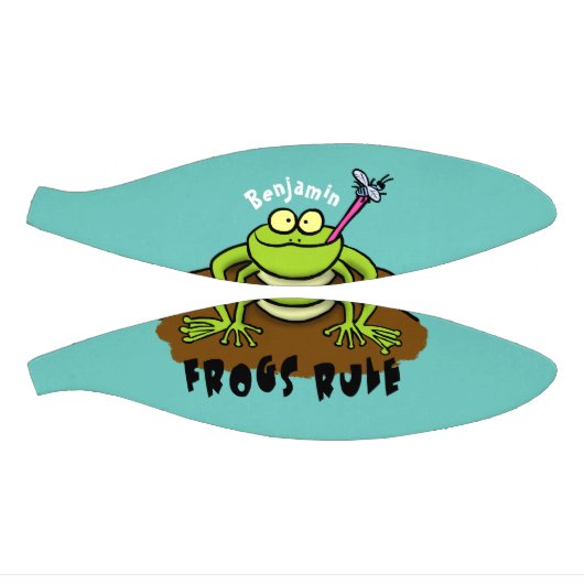 カエルは緑のおもしろいカエルの漫画を支配 ミニバスケットボール (パネル)