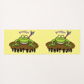 カエルは緑のおもしろいカエルの漫画を支配 ヨガマット (裏面(横))