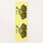 カエルは緑のおもしろいカエルの漫画を支配 ヨガマット (正面)