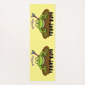 カエルは緑のおもしろいカエルの漫画を支配 ヨガマット (裏面)