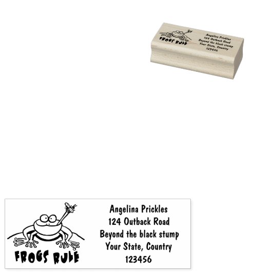 カエルは緑のおもしろいカエルの漫画を支配 ラバースタンプ (押印)