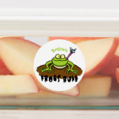 カエルは緑のおもしろいカエルの漫画を支配 ラベル (貼付)