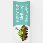 カエルは緑のおもしろいカエルの漫画を支配 横断幕 (縦)