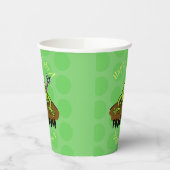 カエルは緑のおもしろいカエルの漫画を支配 紙コップ (左)