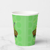カエルは緑のおもしろいカエルの漫画を支配 紙コップ (右)