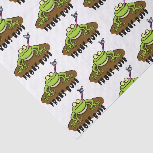 カエルは緑のおもしろいカエルの漫画を支配 薄葉紙 (詳細)