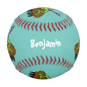 カエルは緑のおもしろいカエルの漫画を支配 野球ボール (正面)