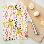 カエルよくはしゃぐ類 キッチンタオル (四つ折り)