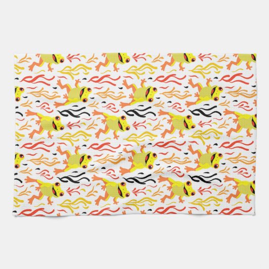 カエルよくはしゃぐ類 キッチンタオル (横)