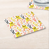 カエルよくはしゃぐ類 スクエアペーパーコースター (アングル)