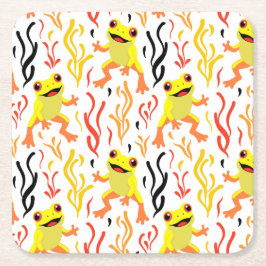 カエルよくはしゃぐ類 スクエアペーパーコースター