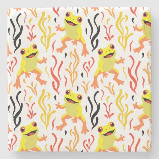 カエルよくはしゃぐ類 ストーンコースター (正面)