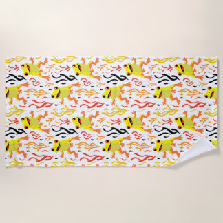 カエルよくはしゃぐ類 ビーチタオル