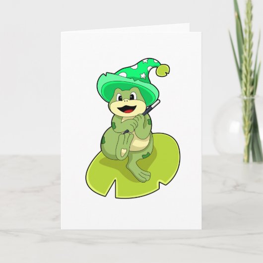 カエルをウィザードとして魔法杖 カード (正面)