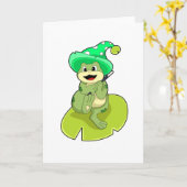 カエルをウィザードとして魔法杖 カード (黄色い花)