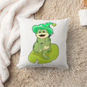 カエルをウィザードとして魔法杖 クッション (ブランケット)