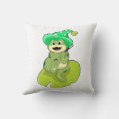 カエルをウィザードとして魔法杖 クッション (裏面)