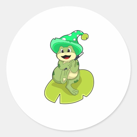 カエルをウィザードとして魔法杖 ラウンドシール (正面)