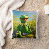 カエルをケルミット、幸せ、光。 クッション (ブランケット)