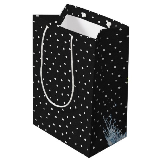 カエルをジャンプする水玉模様 ミディアムペーパーバッグ (裏面アングル)