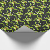カエルをジャンプする水玉模様 ラッピングペーパー (角)