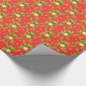 カエルをジャンプする水玉模様 ラッピングペーパー (角)