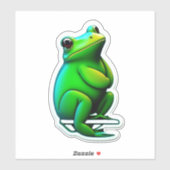 カエルをテーマにしたステッカーで文房具を持ち上げる シール (シート)