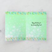 カエルをテーマにしたハッピーバースデー·ボーイパーソナライズされたズ カード (内部)