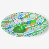 カエルをテーマにした男の子の誕生日パーティー ペーパープレート (アングル)