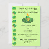カエルをモチーフにした 招待状 (正面)