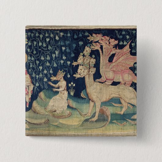 カエルを嘔吐するドラゴン 缶バッジ (正面)