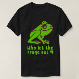 カエルを外に出したのは誰だ フシギなカエルのダジャレ Tシャツ
