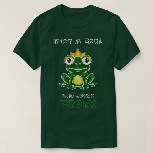カエルを愛する女の子1 Tシャツ (デザイン正面)