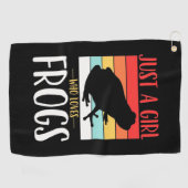 カエルを愛する少女 ゴルフタオル (横)