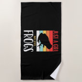 カエルを愛する少女 ビーチタオル (正面)