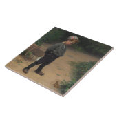 カエルを持つ若い生物学者(Paul Peel著) タイル (側面)