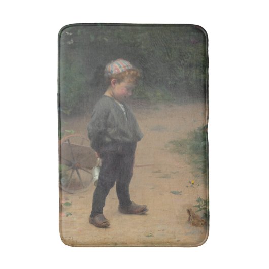 カエルを持つ若い生物学者（Paul Peel著） バスマット (正面縦)