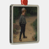 カエルを持つ若い生物学者(Paul Peel著) メタルオーナメント (右)
