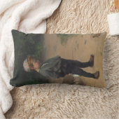 カエルを持つ若い生物学者(Paul Peel著) ランバークッション (ブランケット)